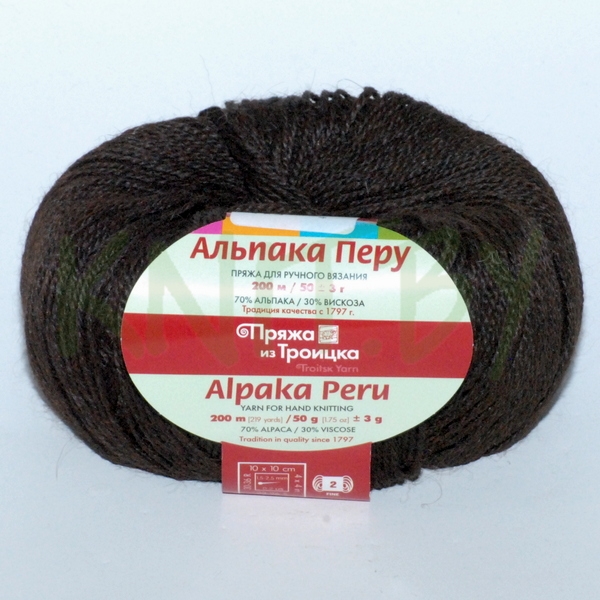 Пряжа Альпака Перу тёмно-коричневый