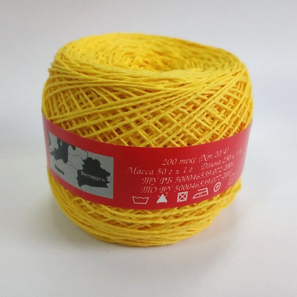 Пряжа Гронитекс Cotton №20/4 ярко желтый