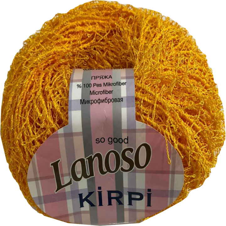 Пряжа Kirpi для мочалок оранжево-жёлтый