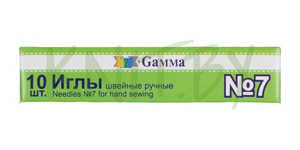 Иглы для шитья ручные "Gamma" швейные № 7, 10 шт.