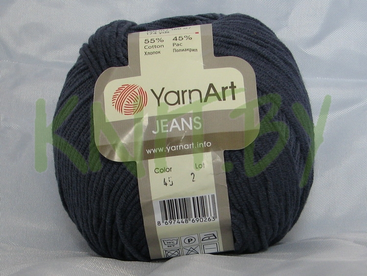 Пряжа YarnArt Jeans серо-голубой