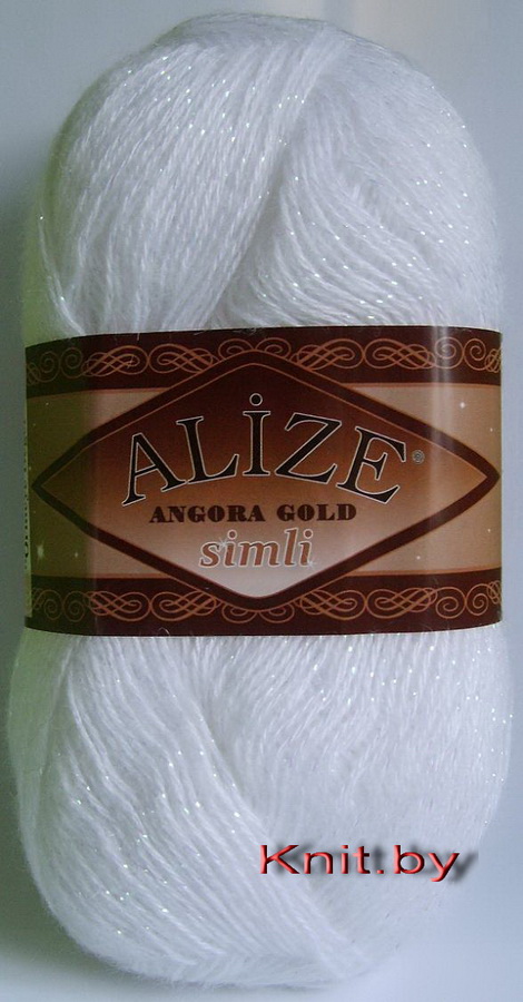 Пряжа Angora Gold Simli белый