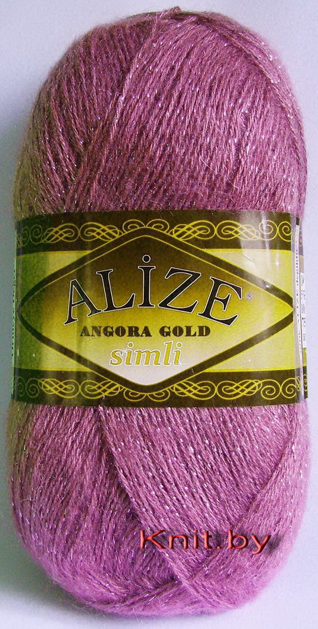 Пряжа Angora Gold Simli тёмная роза