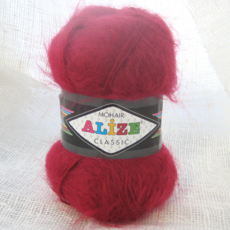 Пряжа Mohair Classic Alize темно-красный