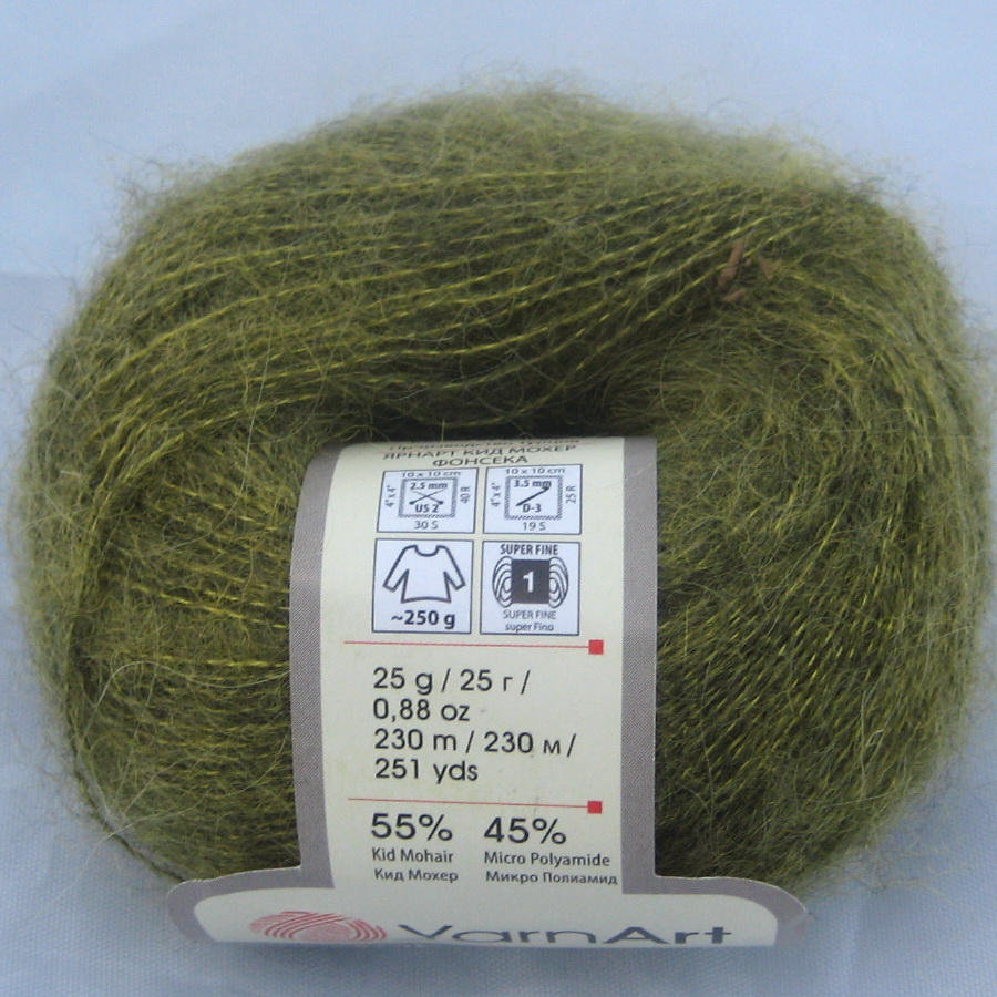 Пряжа Kid Mohair fonseca оливковый