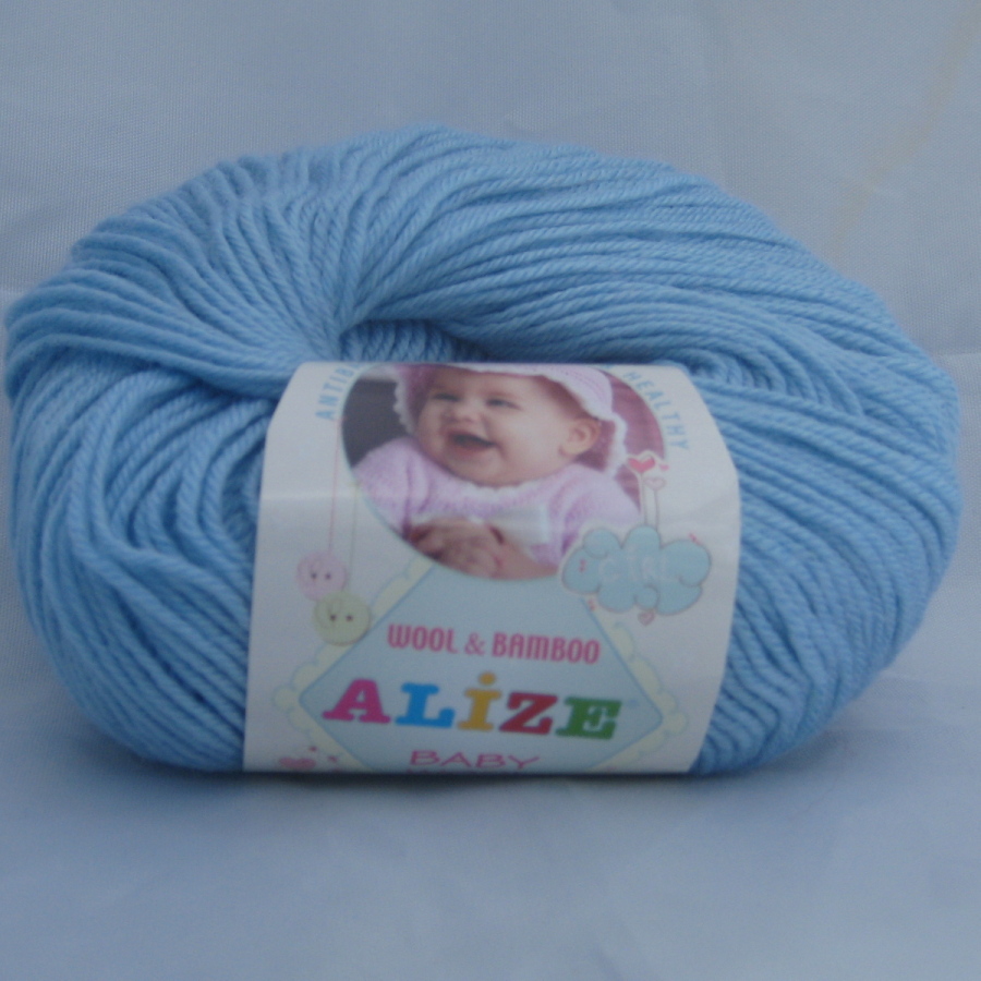 Пряжа Baby Wool Alize светло-голубой