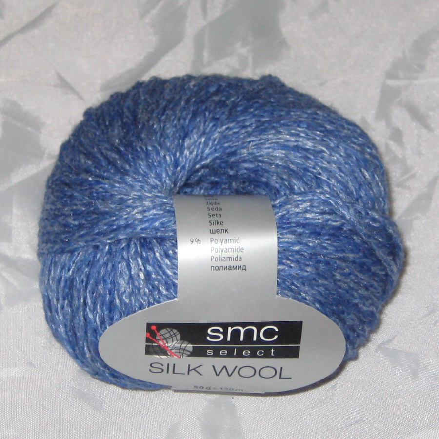 Пряжа Silk Wool синий меланж