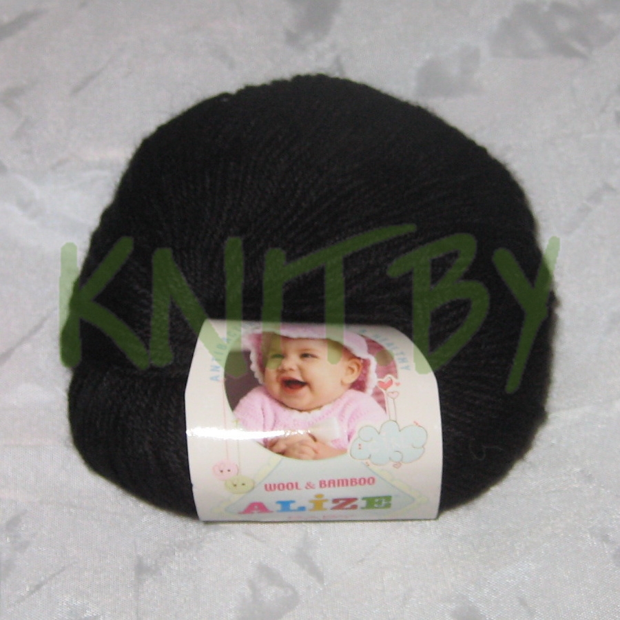 Пряжа Baby Wool Alize черный