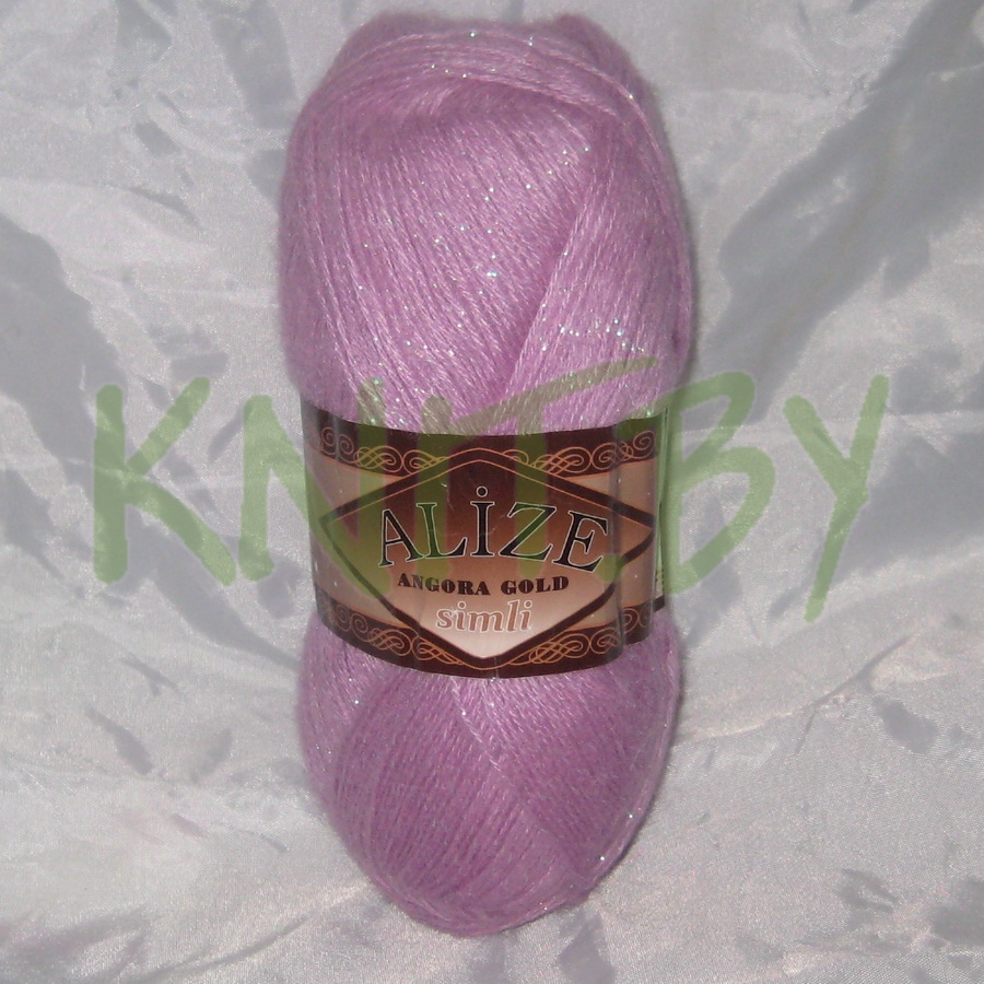 Пряжа Angora Gold Simli розовый