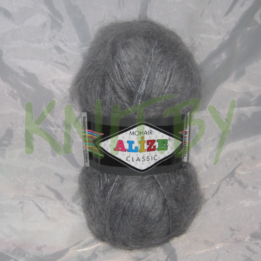 Пряжа Mohair Classic Alize серый меланж