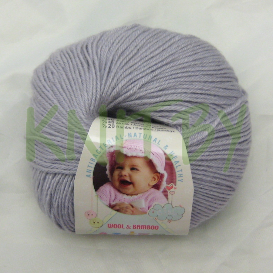 Пряжа Baby Wool Alize серо-сиреневый