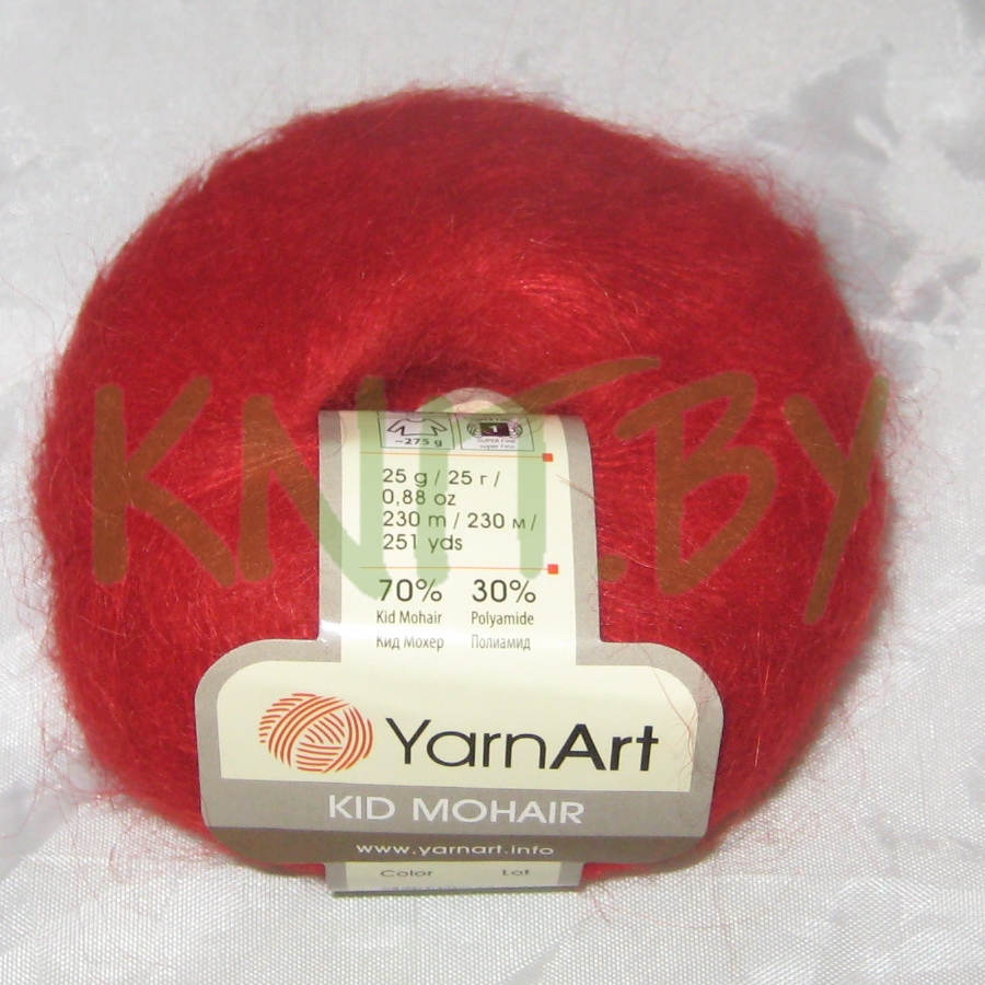 Пряжа Kid Mohair красный