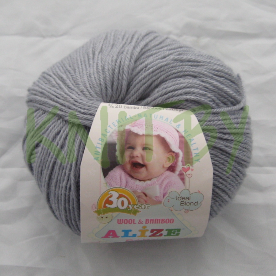 Пряжа Baby Wool Alize серый