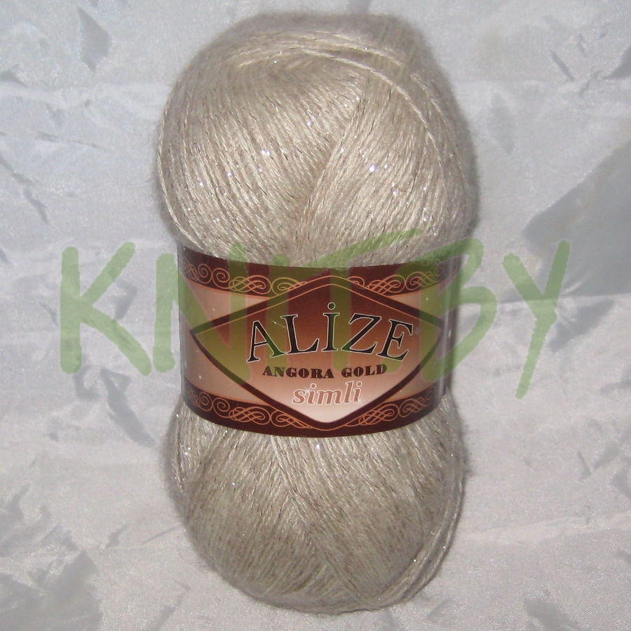 Пряжа Angora Gold Simli светлый кофе с молоком