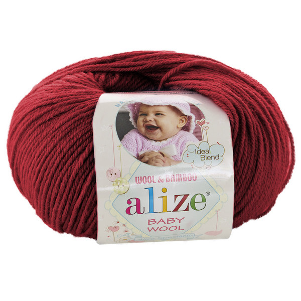 Пряжа Baby Wool Alize темно красный