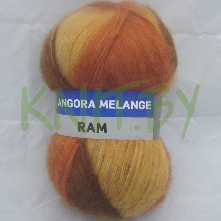 Пряжа Angora Ram Melange коричнево-оранжево-жёлтые переходы