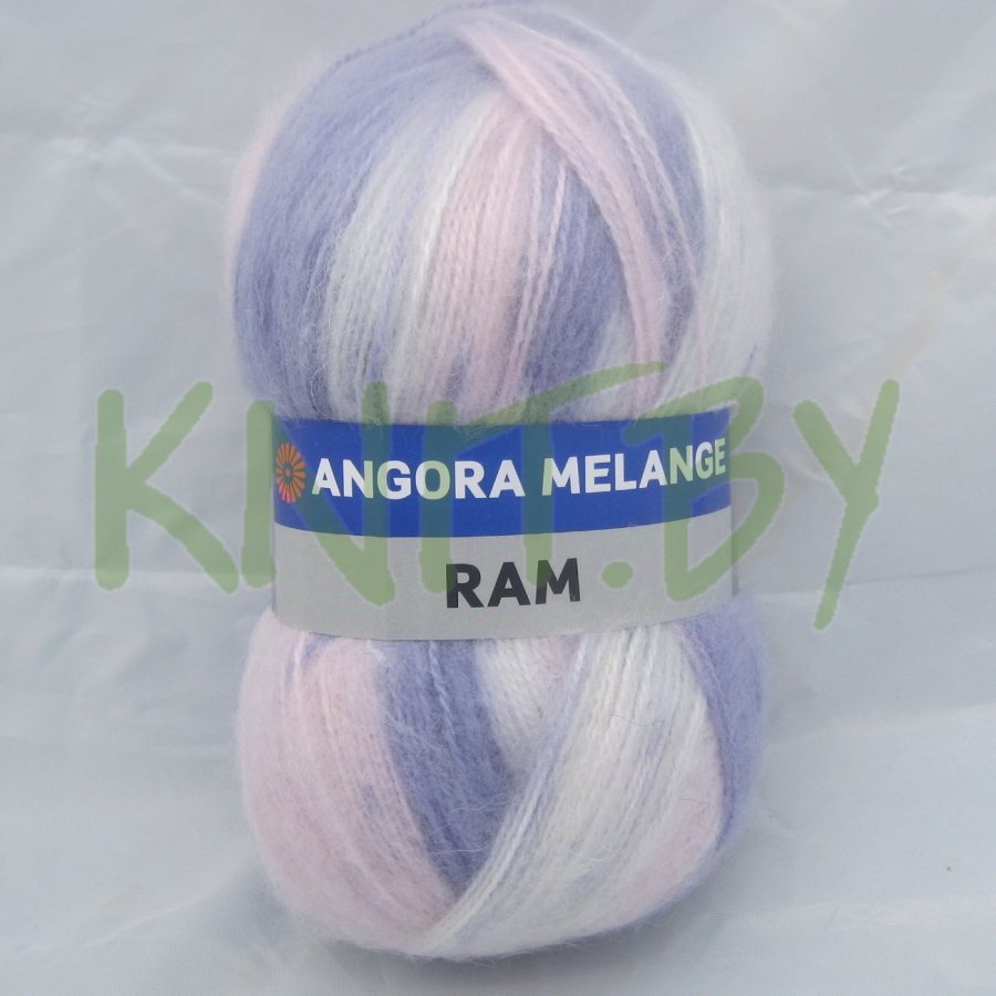 Пряжа Angora Ram Melange белый-розовый-фиолетовый